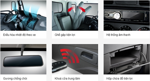 Nội thất xe tải TERA 230 được thiết kế sang trọng và tiện nghi, đem đến cảm giác thoải mái nhất cho người lái Xe tai Tera 230 voi thiet ke noi that sang trong, chat luong cao
